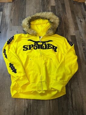 Yellow Fur Sp5der Hoodie